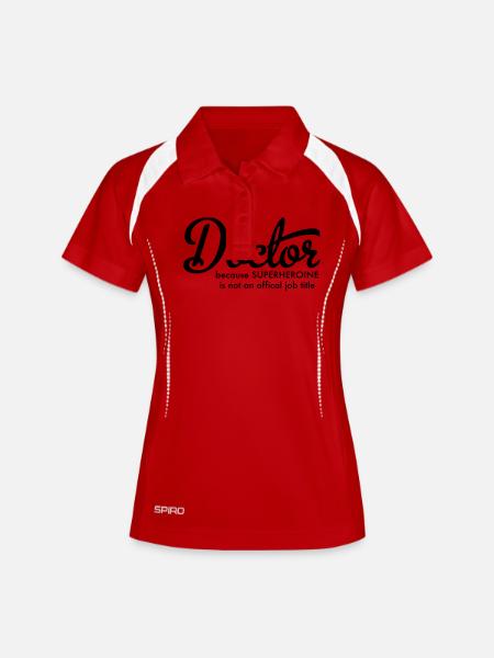 Docteur - Polo respirant Femme - blanc/marine
