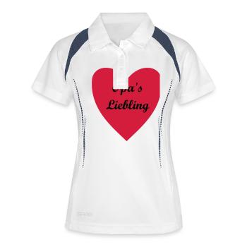 Opa's Liebling - Frauen Polo atmungsaktiv - Weiß/Navy - Vorne