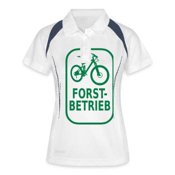 Forstbetrieb - Frauen Polo atmungsaktiv - Weiß/Navy - Vorne