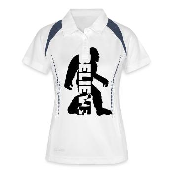 Big Foot Bigfoot Yeti Monster Believe cadeau - Polo respirant Femme - blanc/marine - Devant