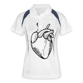cœur - Polo respirant Femme - blanc/marine - Devant