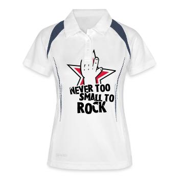 never too small to rock - geburt - baby -kleinkind - Women's Polo breathable - white/navy - Front