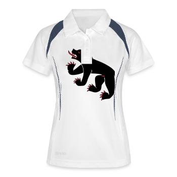 drawing of a bear symbol flag of Bern Switzerland - Women's Polo breathable - white/navy - Front
