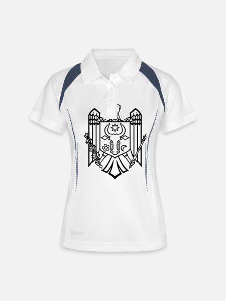 drapeau moldave emblème de Chisinau Moldavie - Polo respirant Femme - blanc/marine