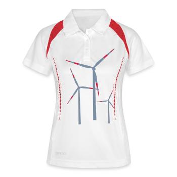 électricité verte - Polo respirant Femme - blanc/marine - Devant