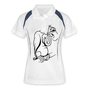 vautour drôle - Polo respirant Femme - blanc/marine - Devant