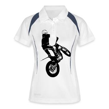 Trial - Frauen Polo atmungsaktiv - Weiß/Navy - Vorne