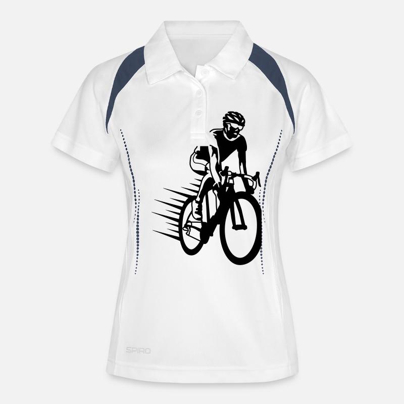 cycling - Women's Polo breathable - white/navy