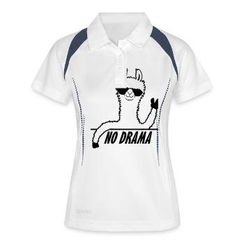 Lama No Drama - Women's Polo breathable - white/navy - Front