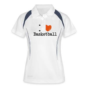 i love basketball - Women's Polo breathable - white/navy - Front