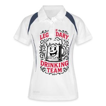 Drinking Team Legendary - Women's Polo breathable - white/navy - Front