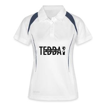 TEDDAY 2 - Frauen Polo atmungsaktiv - Weiß/Navy - Vorne