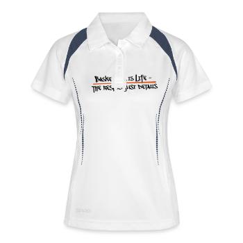 Basketball is Life the Rest is just Details - Frauen Polo atmungsaktiv - Weiß/Navy - Vorne