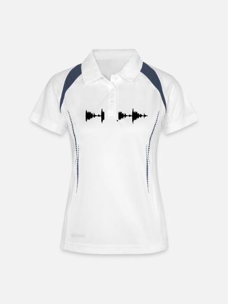 Waveform - Sample - Drumloop - Beat - Women's Polo breathable - white/navy