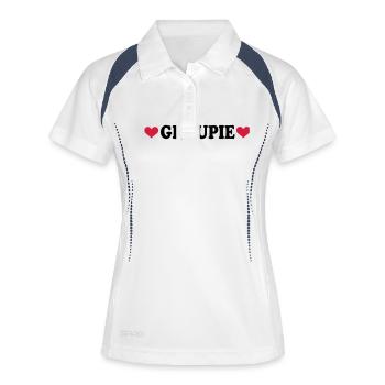 Groupie - Band - Frauen Polo atmungsaktiv - Weiß/Navy - Vorne
