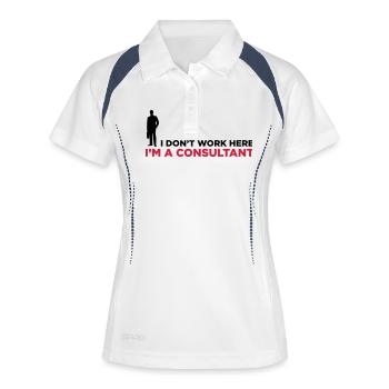 I do not work. I am a business consultant. - Women's Polo breathable - white/navy - Front