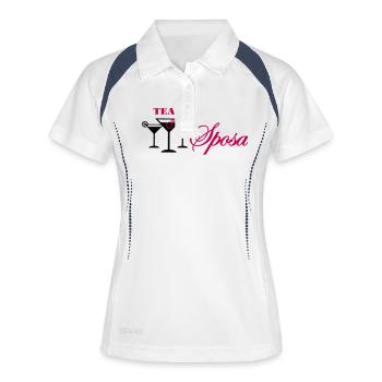team sposa cocktail con anello - Frauen Polo atmungsaktiv - Weiß/Navy - Vorne