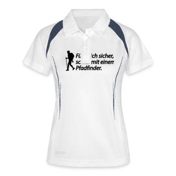 Fühl dich sicher, schlaf mit einem Pfadfinder - Frauen Polo atmungsaktiv - Weiß/Navy - Vorne