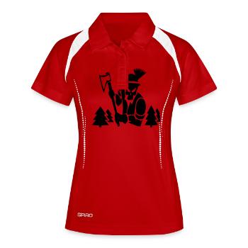 Holzfäller - Frauen Polo atmungsaktiv - Weiß/Navy - Vorne
