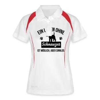 Ein Leben ohne Schnauzer ist sinnlos - Frauen Polo atmungsaktiv - Weiß/Navy - Vorne