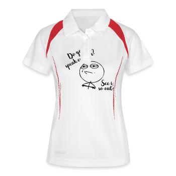 Do you speak english - Frauen Polo atmungsaktiv - Weiß/Navy - Vorne