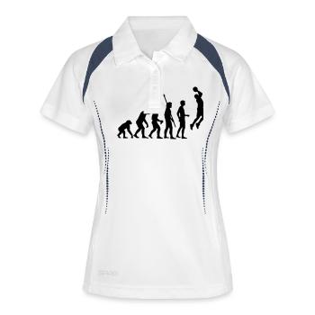 evolution_basketball_b_1c - Polo respirant Femme - blanc/marine - Devant