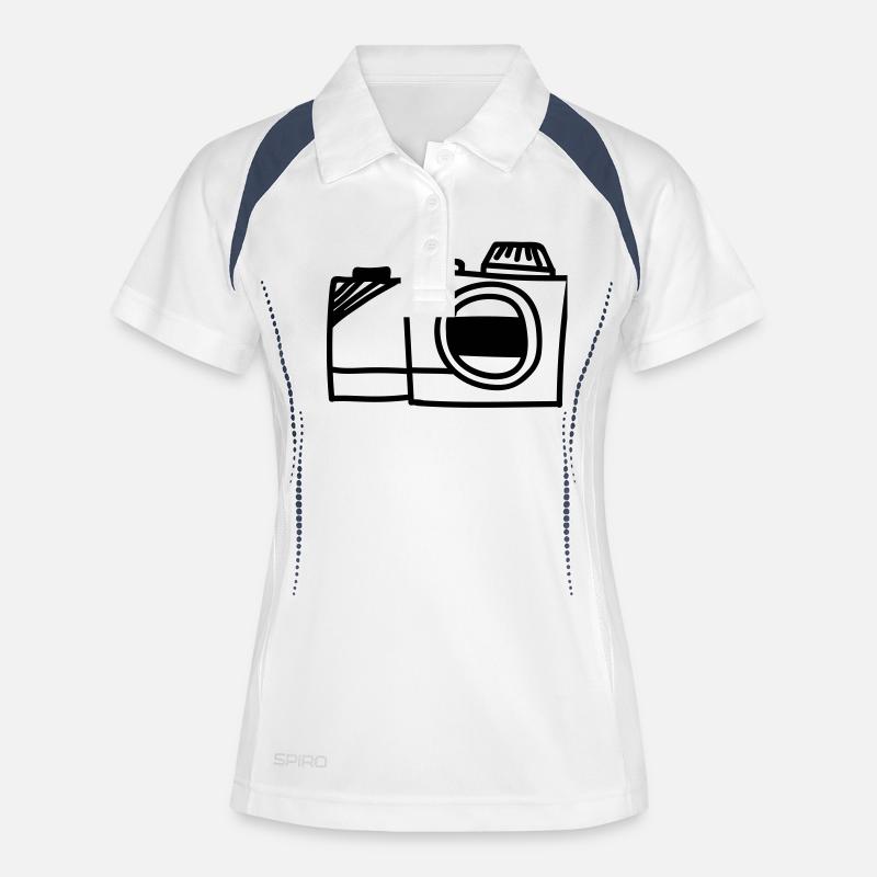 Camera, photo gift - Women's Polo breathable - white/navy
