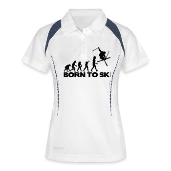 skier evolution born to ski 01 - Women's Polo breathable - white/navy - Front