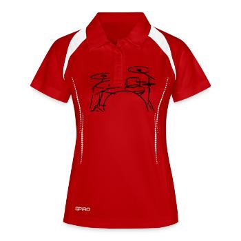 ensemble de tambour - Polo respirant Femme - blanc/marine - Devant