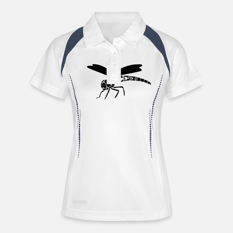 libellule - Polo respirant Femme - blanc/marine