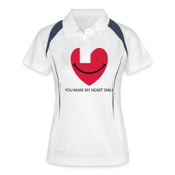 Heart Smile - Frauen Polo atmungsaktiv - Weiß/Navy - Vorne