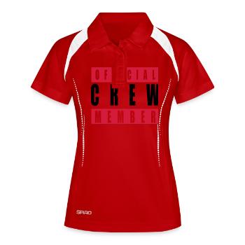 Logo de l'équipe des membres équipage officiel coo - Polo respirant Femme - blanc/marine - Devant