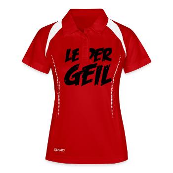 leider_geil - Frauen Polo atmungsaktiv - Weiß/Navy - Vorne
