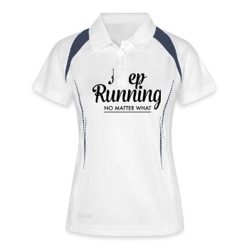 Keep Running - No Matter What - Polo respirant Femme - blanc/marine - Devant