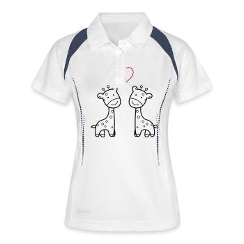 giraffen_love - Polo respirant Femme - blanc/marine - Devant