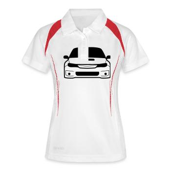 JDM Car eyes STI 4 | T-shirts JDM - Frauen Polo atmungsaktiv - Weiß/Navy - Vorne