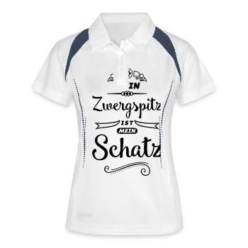 zwergspitz mein schatz hund - Frauen Polo atmungsaktiv - Weiß/Navy - Vorne