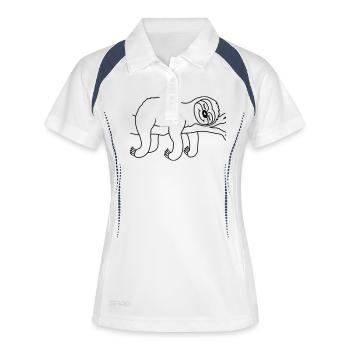 Sommeil paresseux fatigué détendu - Polo respirant Femme - blanc/marine - Devant
