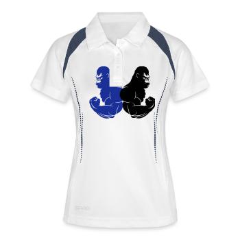 gorilla - Frauen Polo atmungsaktiv - Weiß/Navy - Vorne