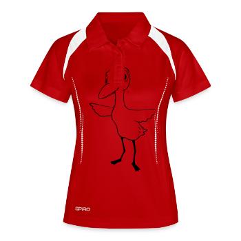Huy Vogel - Frauen Polo atmungsaktiv - Weiß/Navy - Vorne