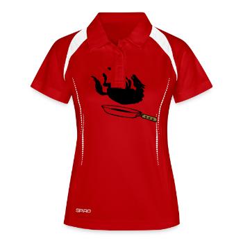 Cheval dans la casserole - Polo respirant Femme - blanc/marine - Devant
