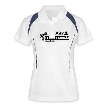 baby_loading_f1 - Polo respirant Femme - blanc/marine - Devant