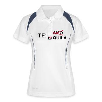 te_amo_quila_2_f2 - Frauen Polo atmungsaktiv - Weiß/Navy - Vorne
