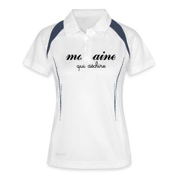 Marraine Qui Déchire - Polo respirant Femme - blanc/marine - Devant