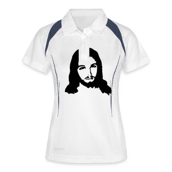 jesus - Women's Polo breathable - white/navy - Front