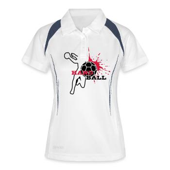 HANDBALL Spieler-Splash - Frauen Polo atmungsaktiv - Weiß/Navy - Vorne