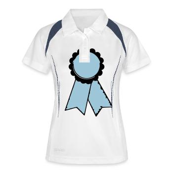 cockade - Frauen Polo atmungsaktiv - Weiß/Navy - Vorne
