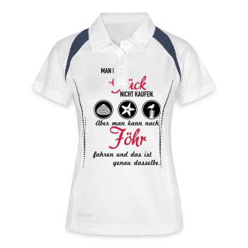 Glück Föhr - Frauen Polo atmungsaktiv - Weiß/Navy - Vorne