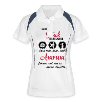 Glück Amrum - Frauen Polo atmungsaktiv - Weiß/Navy - Vorne