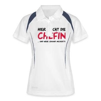 Chefkoch - Frauen Polo atmungsaktiv - Weiß/Navy - Vorne